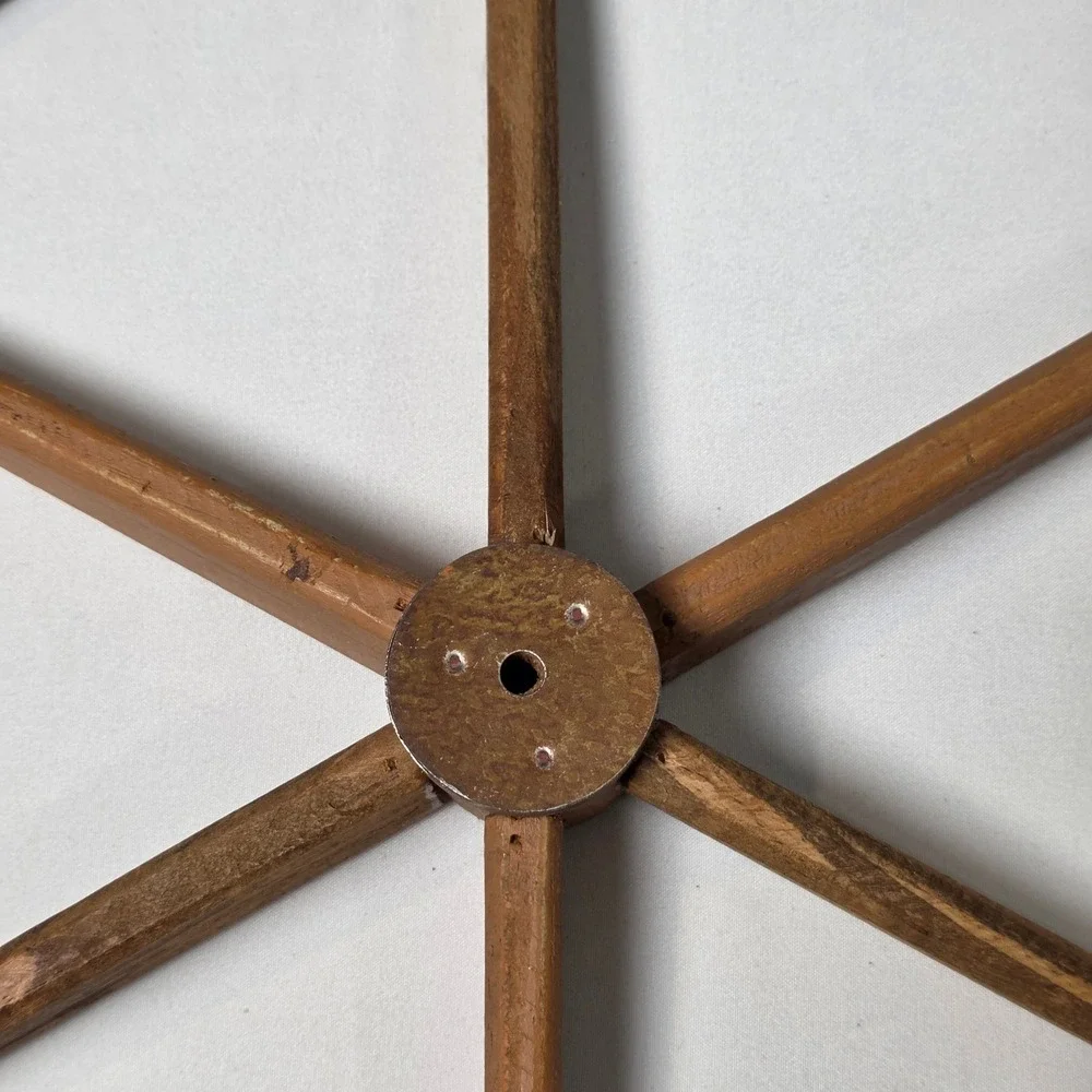 Wagon Wheel 6-Spoke 13.5in Rustic Farmhouse Western Country Wall Decor